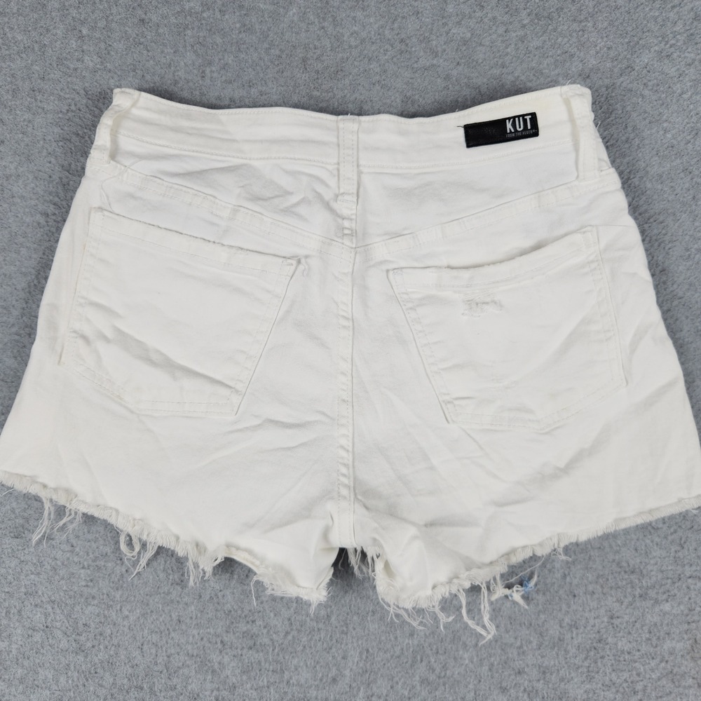 Kut from the Kloth White Denim Cutoff Shorts